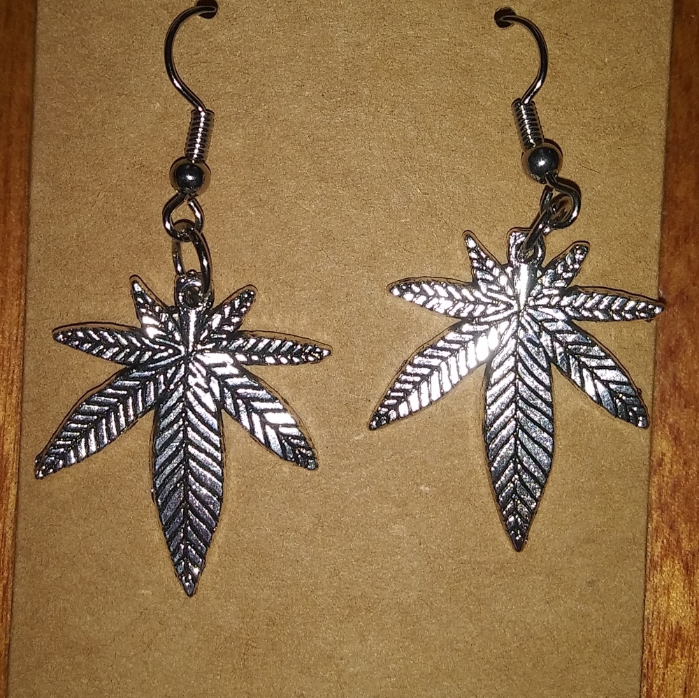 Marijuana leaf earrings